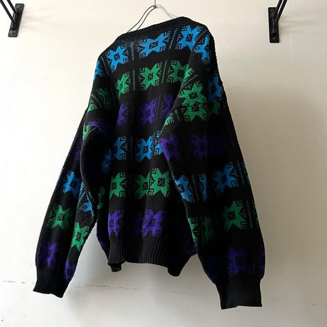 90's Euro Geometric Pattern Knit Sweater