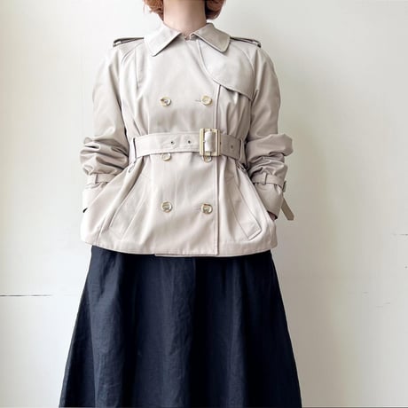 " Remake " Back Pleats Short Trench Coat