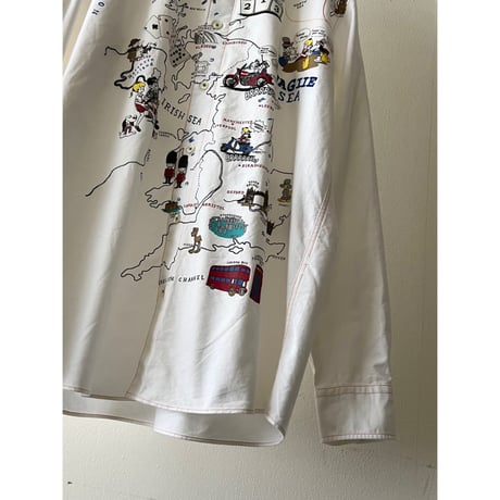 Old England Map Print Design Shirt