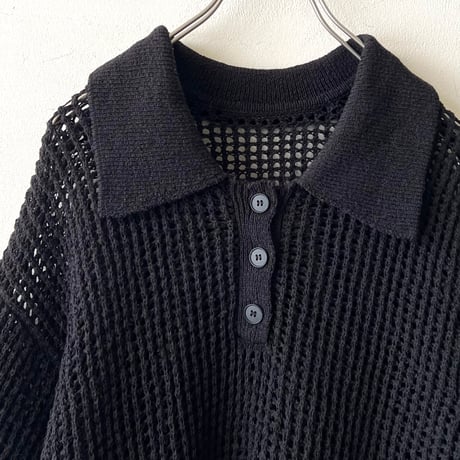 Mesh Knit Loose Silhouette Short Top