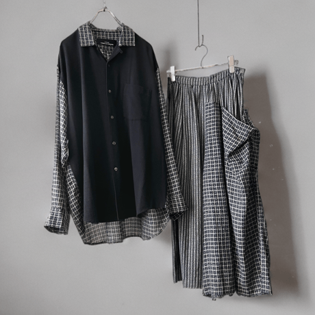 80's tricot COMME des GARCONS Crazy Check Pattern Wide Pants