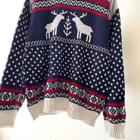 Old Nordic Pattern Knit Sweater(UK製)