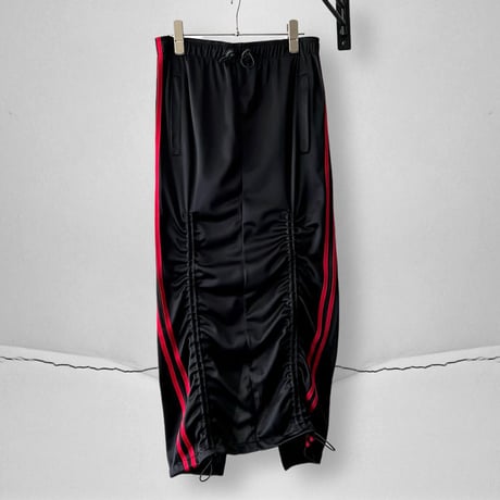 "remake" Drawstring Line Design Long Track Skirt