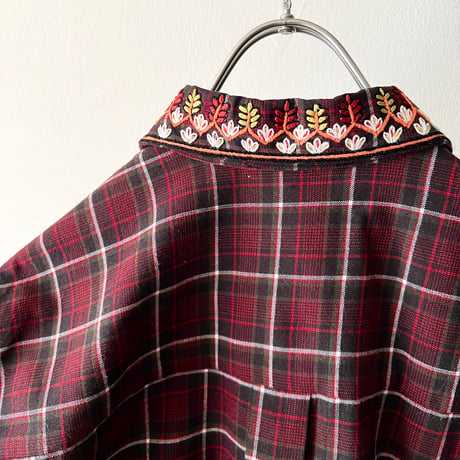Paul & Joe Paris Embroidery Animal  Design Check Pattern Shirt