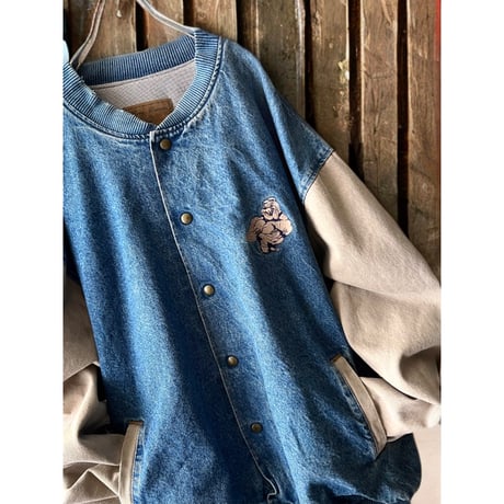 90's Three River Buff body Dog Denim Award JKT (made in USA) ＊Big size