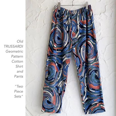 Old TRUSSARDI Geometric Patternイージーパンツ