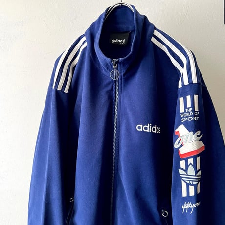 90's  adidas "the world of sport one" Velours Track JKT