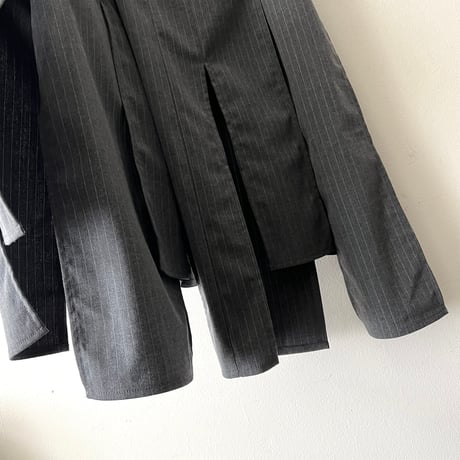 Stripe Pattern Random Cut Skirt