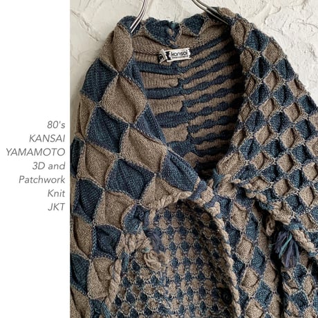 80's KANSAI YAMAMOTO 3D and Patchwork ニットJKT