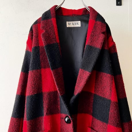 Vintage Check Pattern Wool Tailored JKT (made in USA)