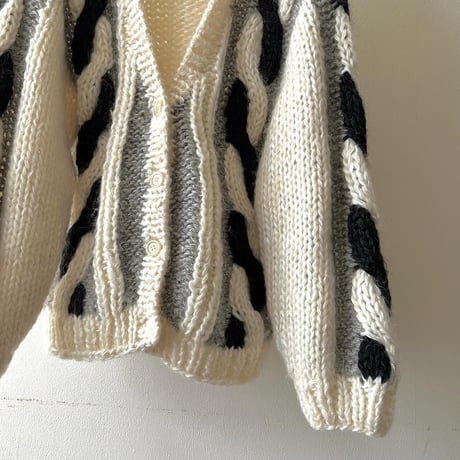 Old 3D-Design Knit Cardigan