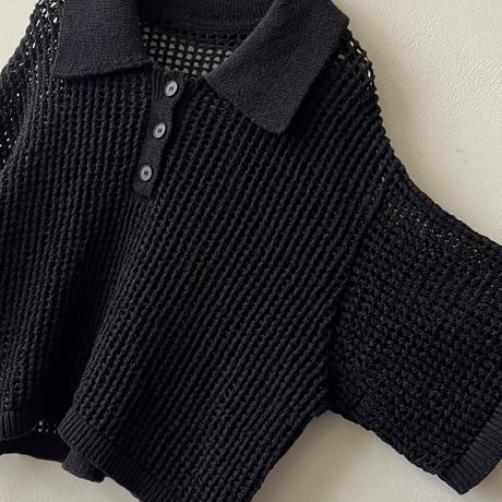 Mesh Knit Loose Silhouette Short Top