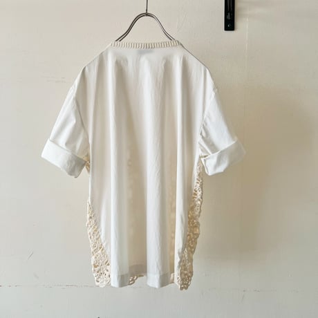 Lace Design Short Sleeve Blouse