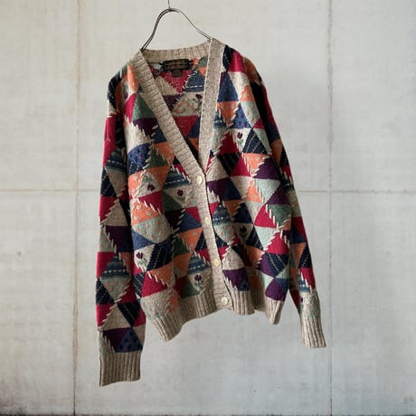 90's Eddie Bauer Patchwork Design Knit Cardigan