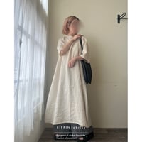 【即納品】バックリボンワンピース(ハーフスリーブ)アイボリー118丈