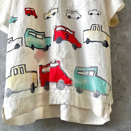 Vintage Painted Design Linen Shirt