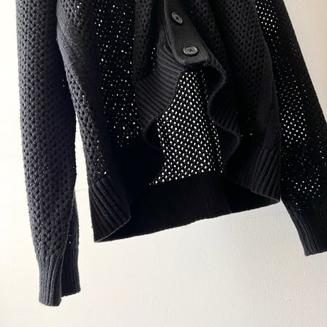 Cotton Mesh Knit Big Silhouette Cardigan