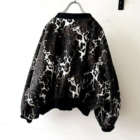 80-90's Leopard Pattern Dolman Sleeve Short JKT