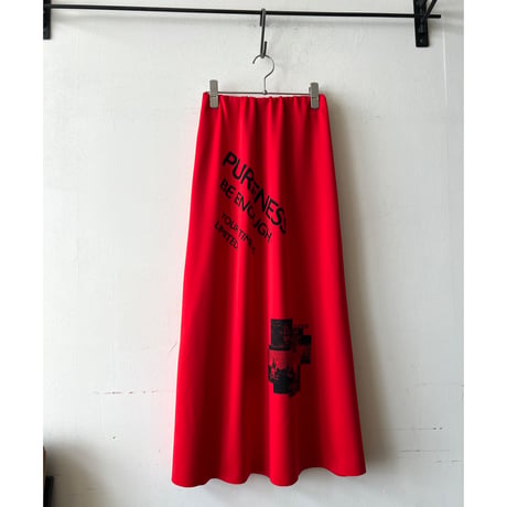 Print Design Long Flare Skirt