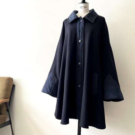 Euro Vintage Leather Mix Big Sleeve JKT