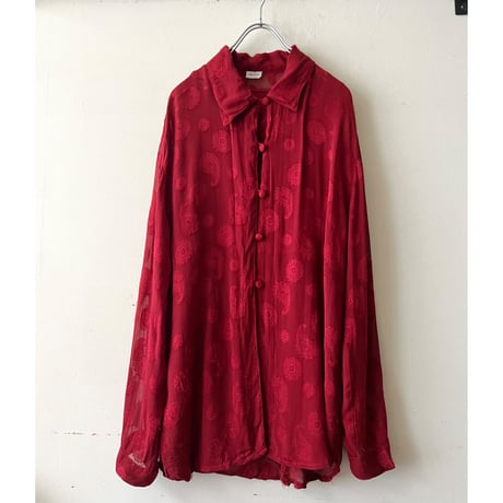 Euro Vintage Paisley Pattern Sheer China Shirt