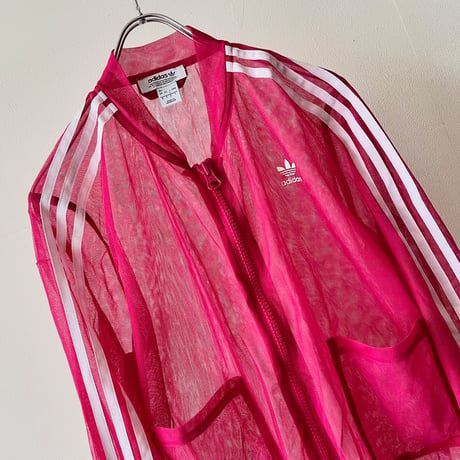 adidas originals See-through Track JKT (color : pink purple)