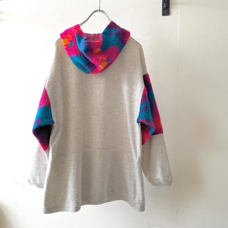 80-90's Mohair&Sweat Switch Design Hoodie