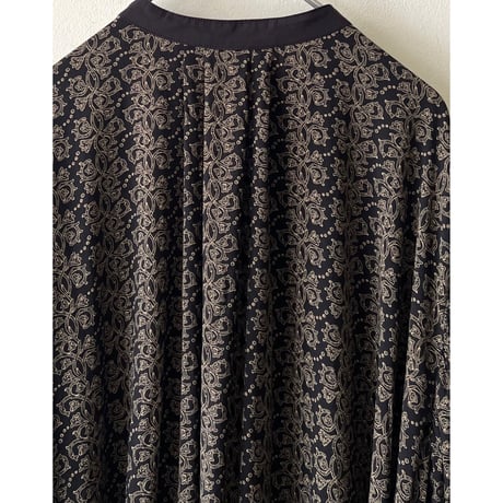Botanical Pattern Maxi Shirt Dress