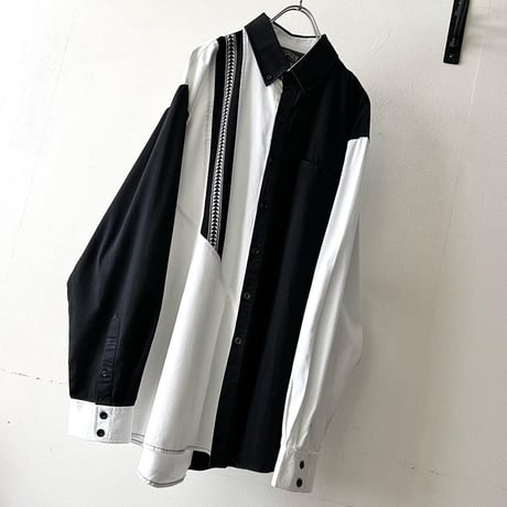 Vintage  Monochrome Asymmetry Design Shirt