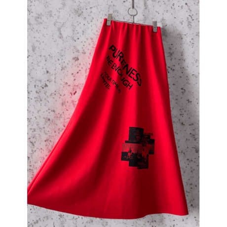 Print Design Long Flare Skirt