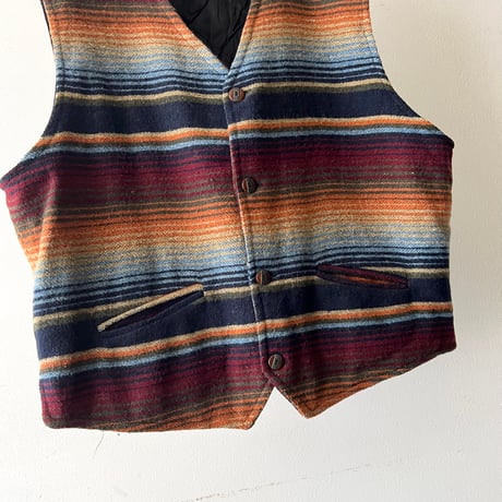 Vintage Border Pattern Wool Vest