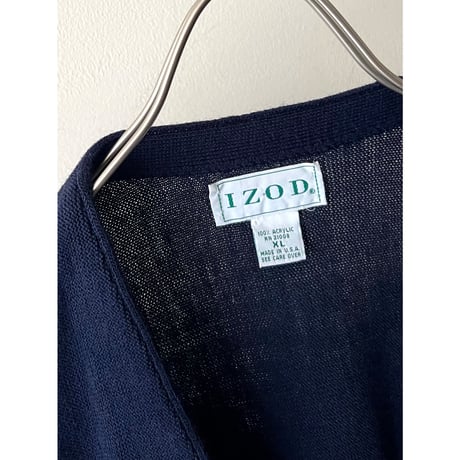 80-90's IZOD Embroidery Logo Acryl Knit Cardigan (made in USA)