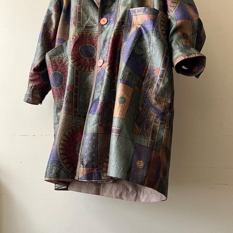 Vintage Reversible Design Big Pocket Half Coat