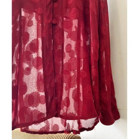 Euro Vintage Paisley Pattern Sheer China Shirt
