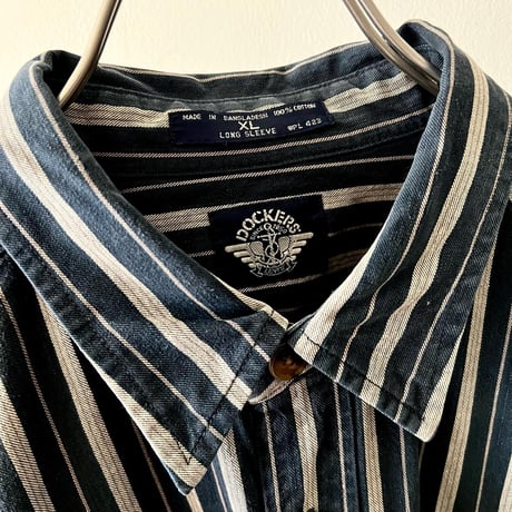 90's Levi's " Dockers " Stripe Pattern Cotton Shirt