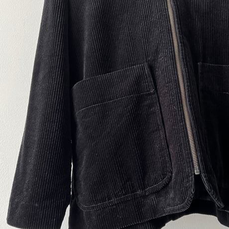 Black Corduroy No Collar JKT