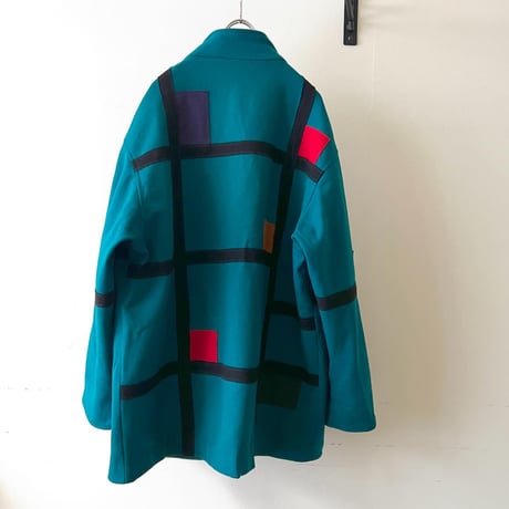 80-90's Euro Mondrian Design Wool JKT (made in yugoslavia)