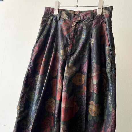 Euro Vintage Botanical Pattern 2tuck Pants (made in Italy)