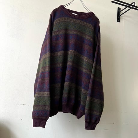 90's Euro Fairisle Pattern Knit Sweater