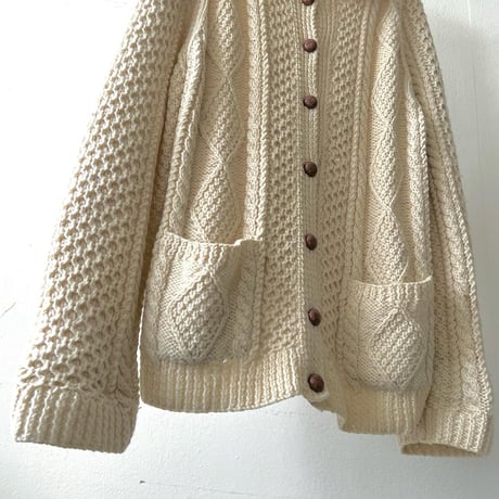 Euro Vintage Aran Knit Cardigan (made in Ireland)