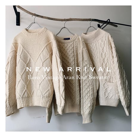 Vintage Euro Turtle Neck Aran Knitセーター