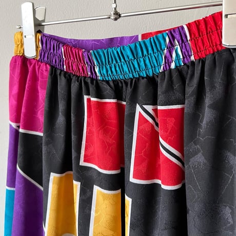 Vintage Colorful  Geometric Pattern Long Skirt