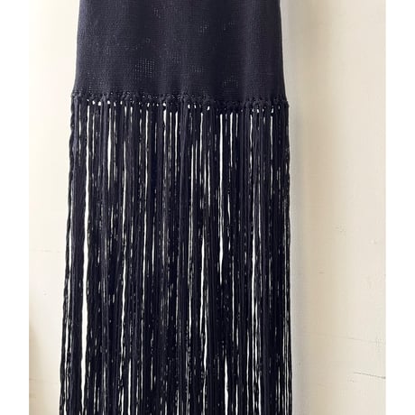 Long Fringe Summer Knit No-sleeve Dress