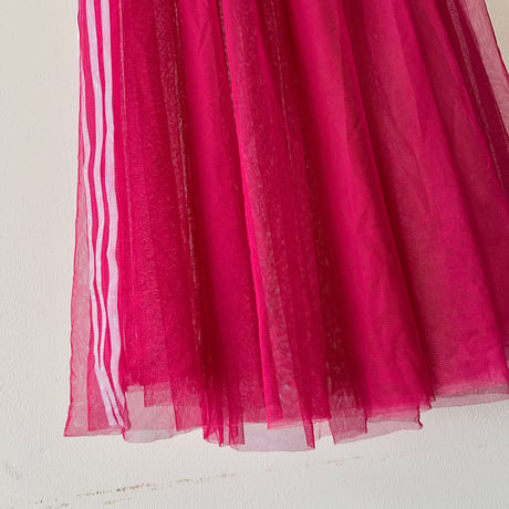 adidas originals See-through Tulle Skirt (color : pink purple)