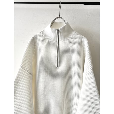 Balloon Sleeve Half-zip High Neck Knit