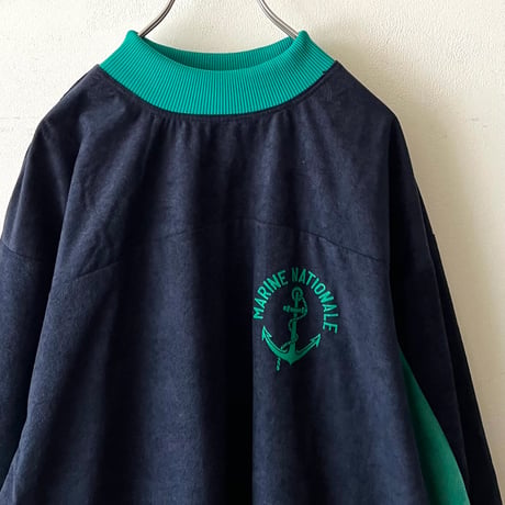 French Navy Velvet Training Sweat (deadstock/ size:88,L程度)