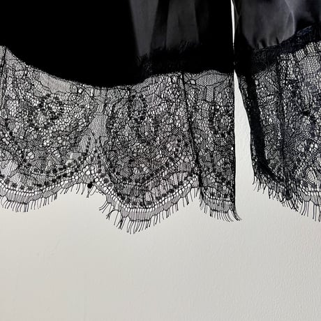 Lace Design Satin Wide Pants