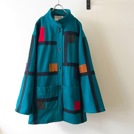 80-90's Euro Mondrian Design Wool JKT (made in yugoslavia)