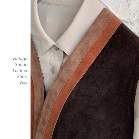 Vintage Suede Leather ショート丈ベスト