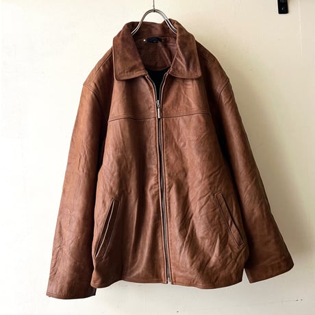 Euro Vintage TRAPPER Zip-up Leather JKT (made in Germany)